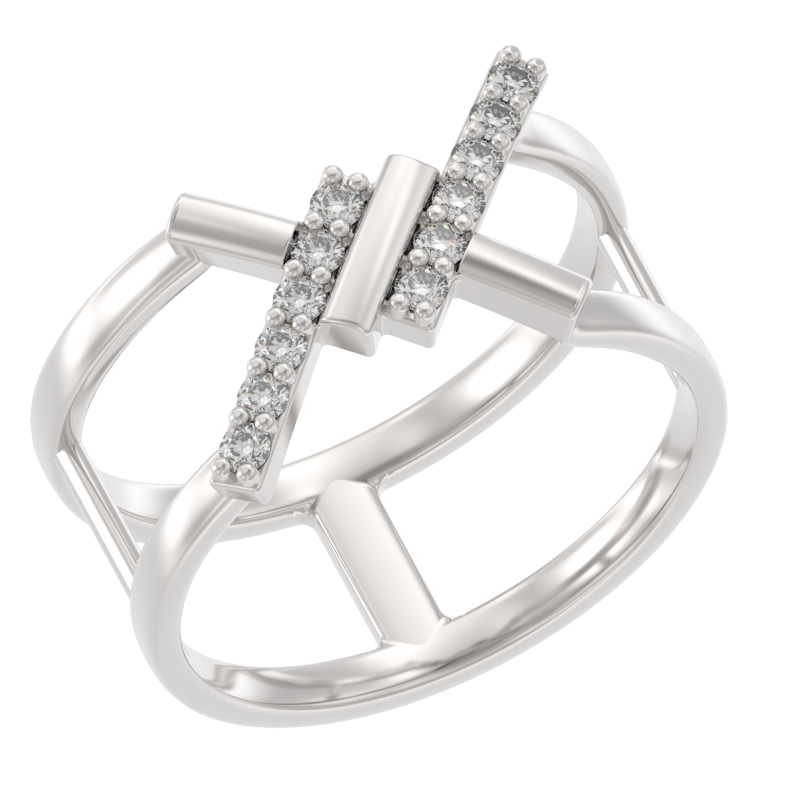 Кольцо из серебра с фианитами