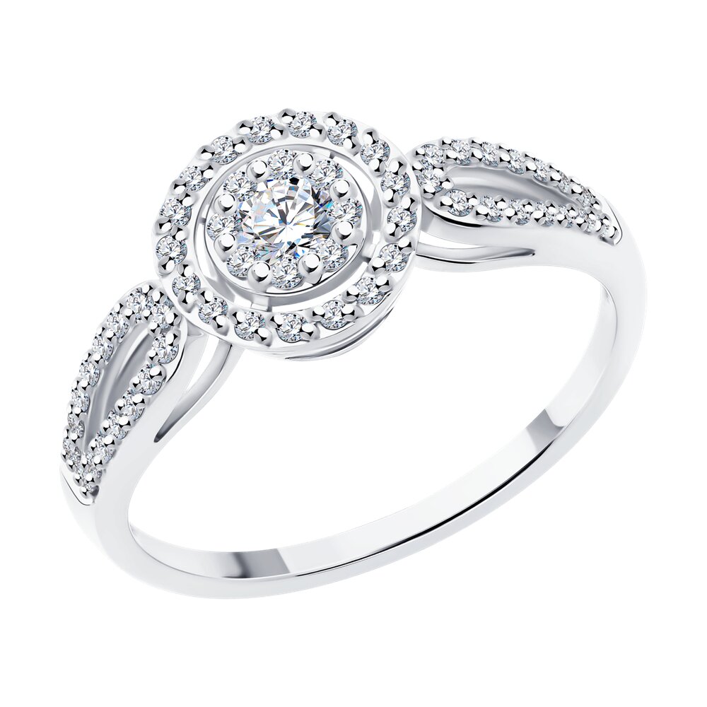 Кольцо из белого золота с бриллиантами