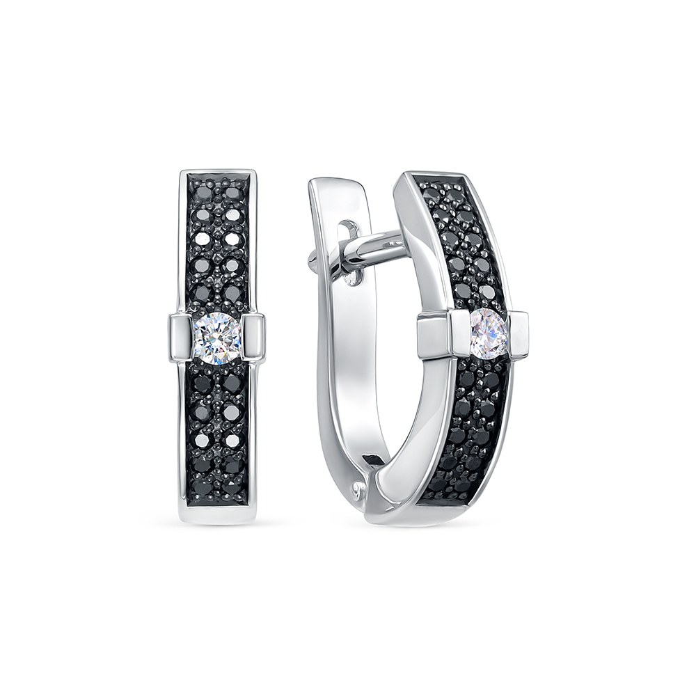 Серьги из белого золота с бриллиантами