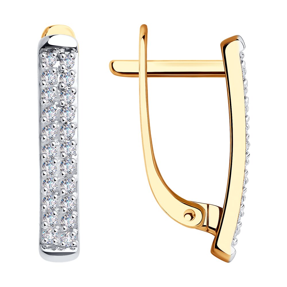 Серьги из красного золота с бриллиантами