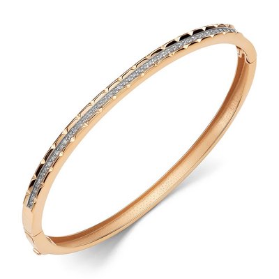 Браслет из красного золота с фианитами