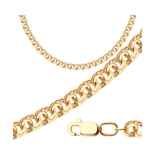 Цепь из красного золота, плетение «Бисмарк»