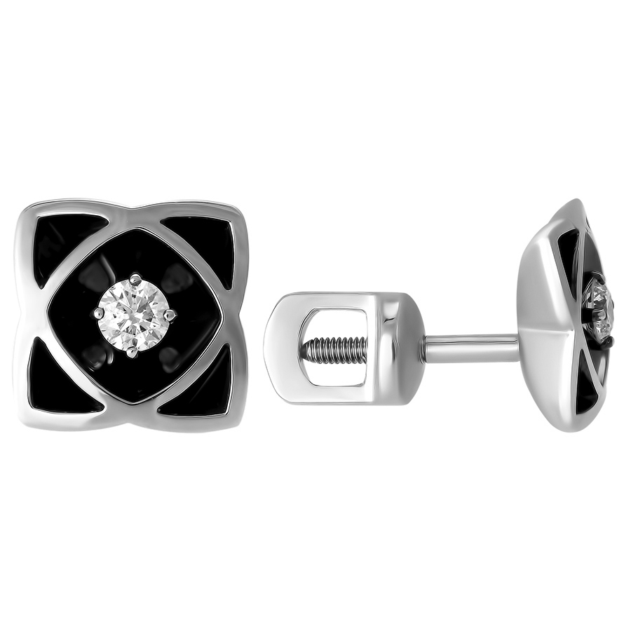 Серьги пусеты из золота с бриллиантами