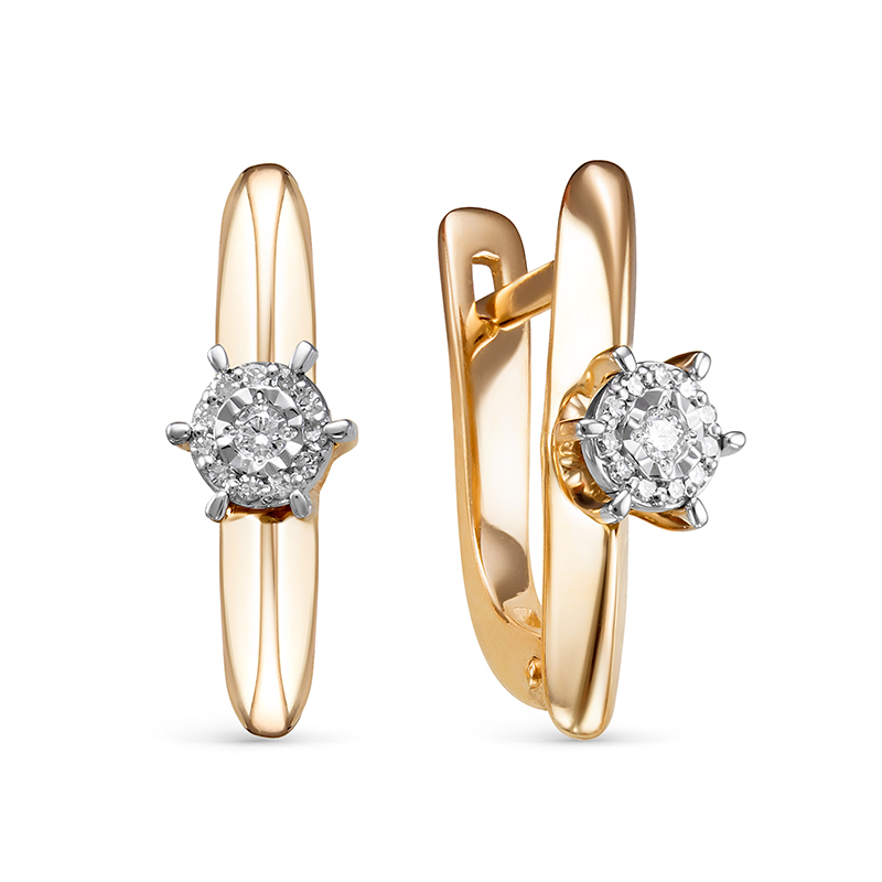 Серьги из красного золота с бриллиантами