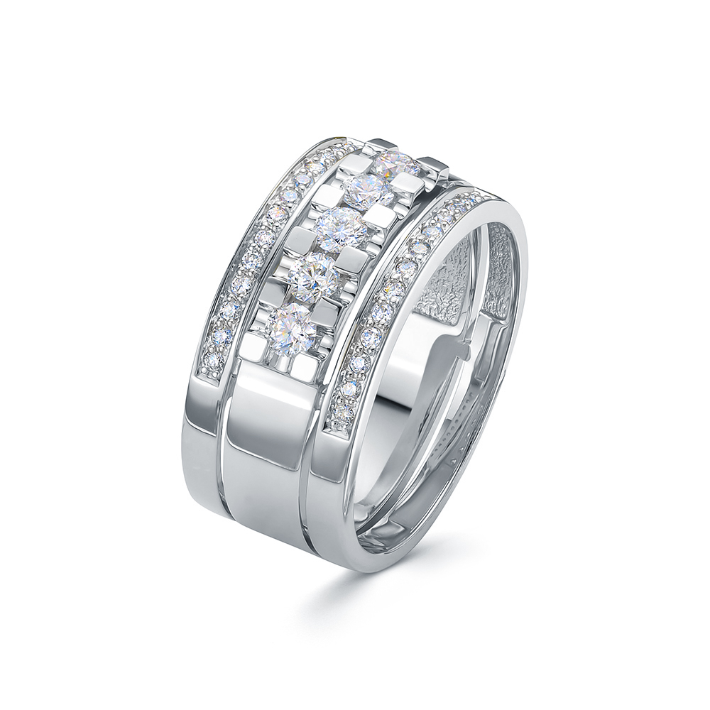 Кольцо из белого золота с бриллиантами