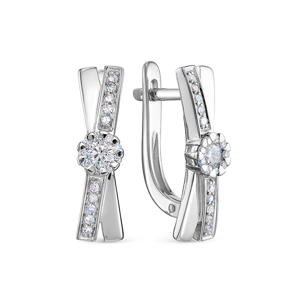 Серьги из белого золота с бриллиантами