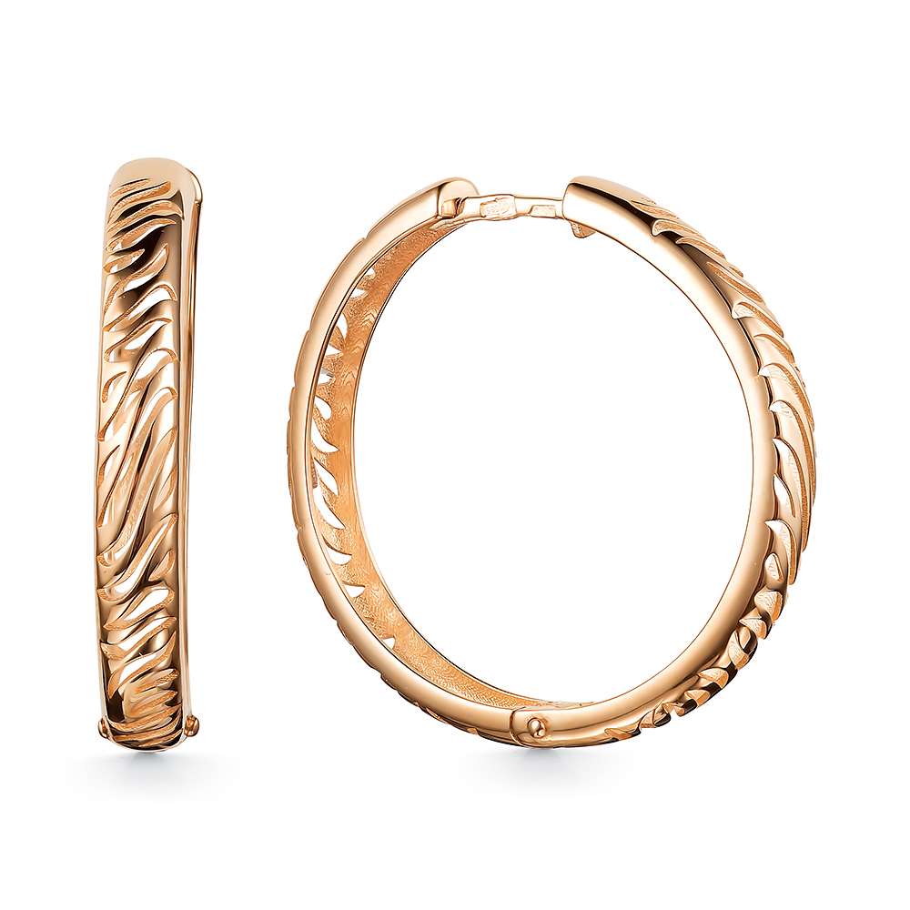 Серьги конго из красного золота