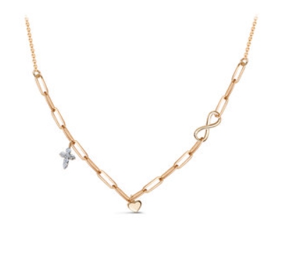 Колье из красного золота с подвесками