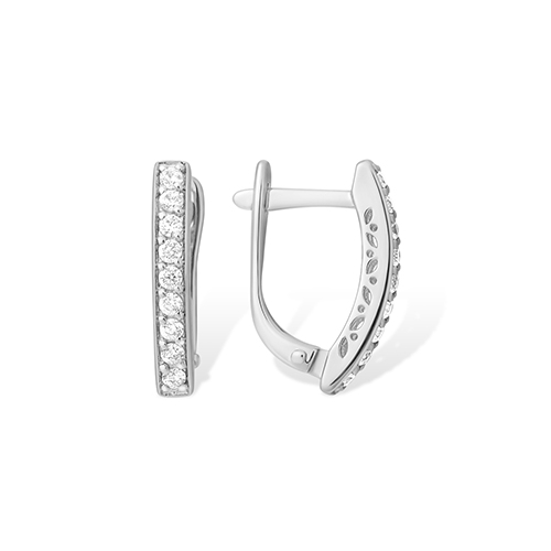 Серьги из серебра с фианитами