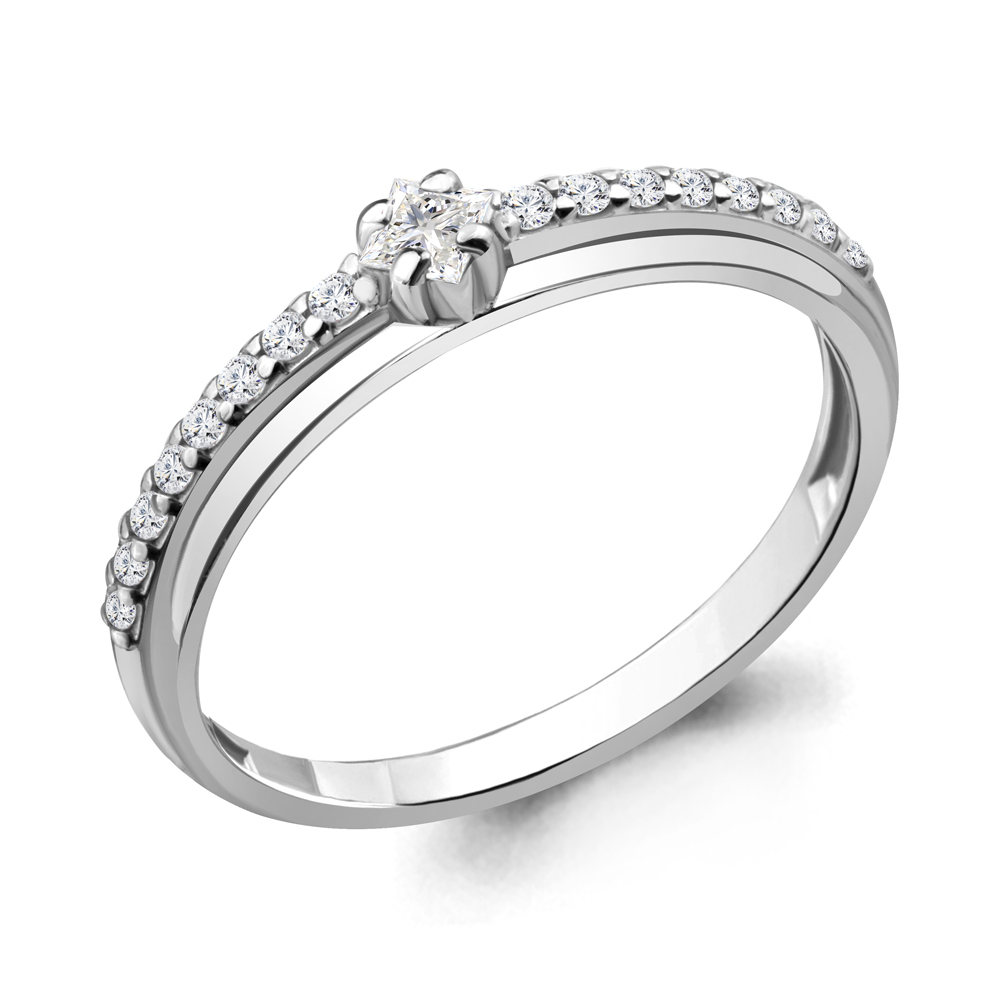 Кольцо из серебра с фианитами