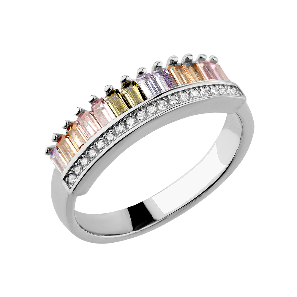 Кольцо из серебра с кубическим цирконием