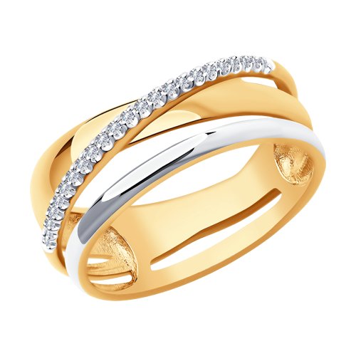 Кольцо из красного золота с бриллиантами