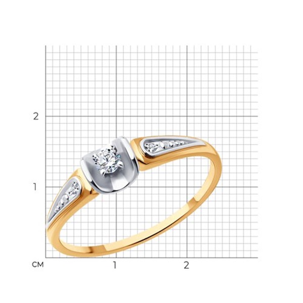 Кольцо из красного золота с бриллиантами