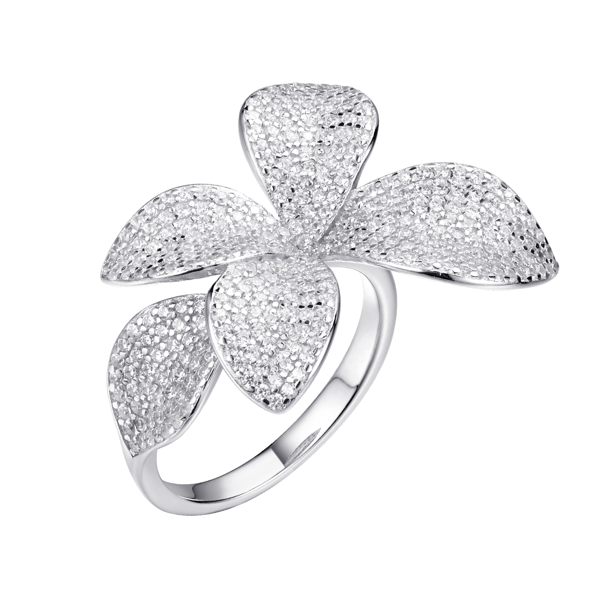 Кольцо из серебра с фианитами