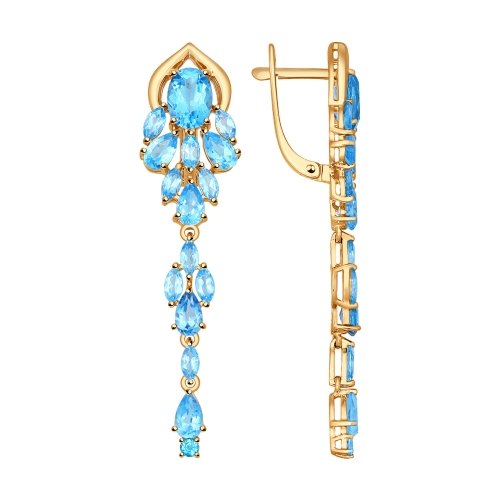 Серьги из красного золота с топазами