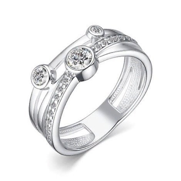 Кольцо из серебра с фианитами