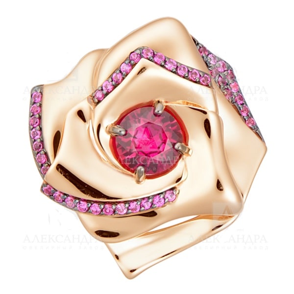 Подвеска из красного золота с фианитами