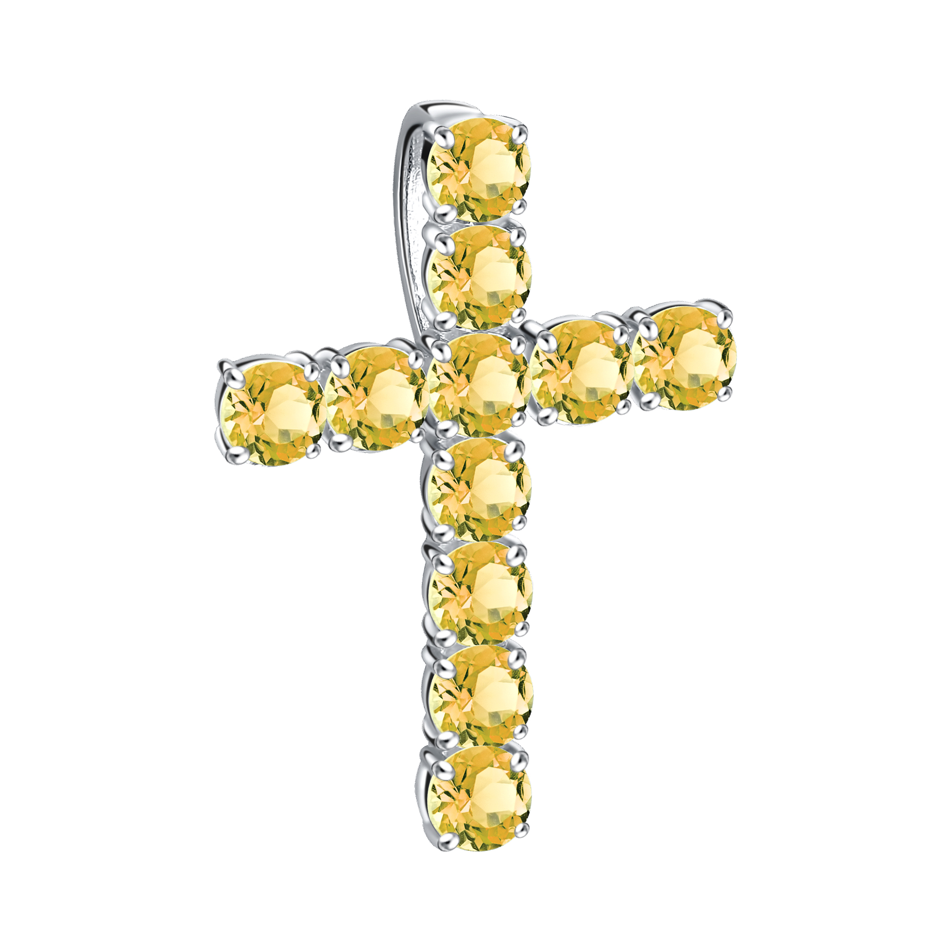 Декоративный крестик из серебра с фианитами