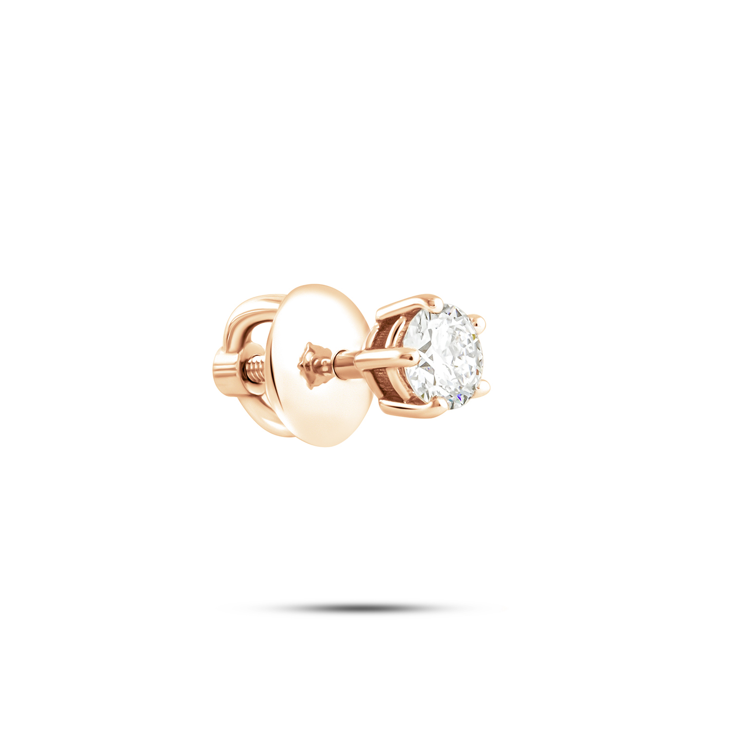 Моносерьга из красного золота с бриллиантом