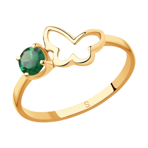 Кольцо из красного золота с ситаллом