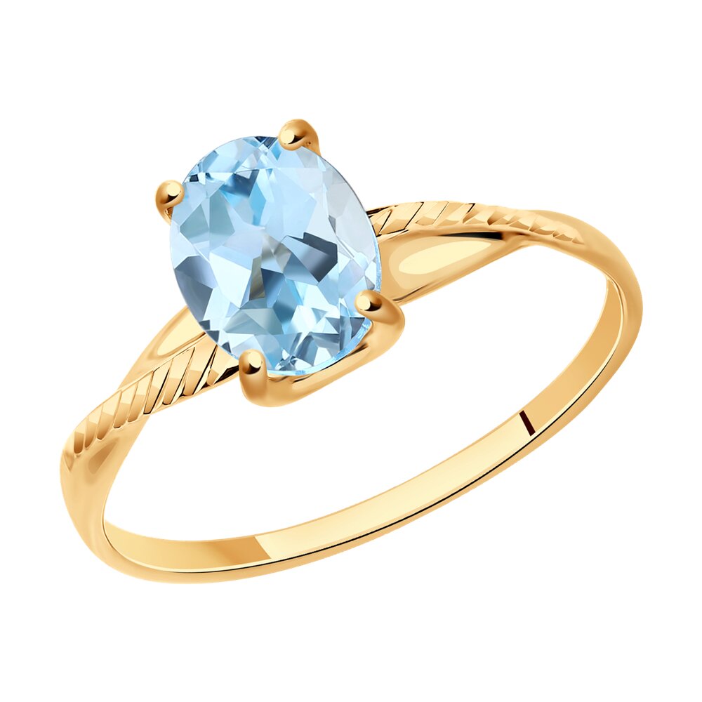 Кольцо из красного золота с топазом