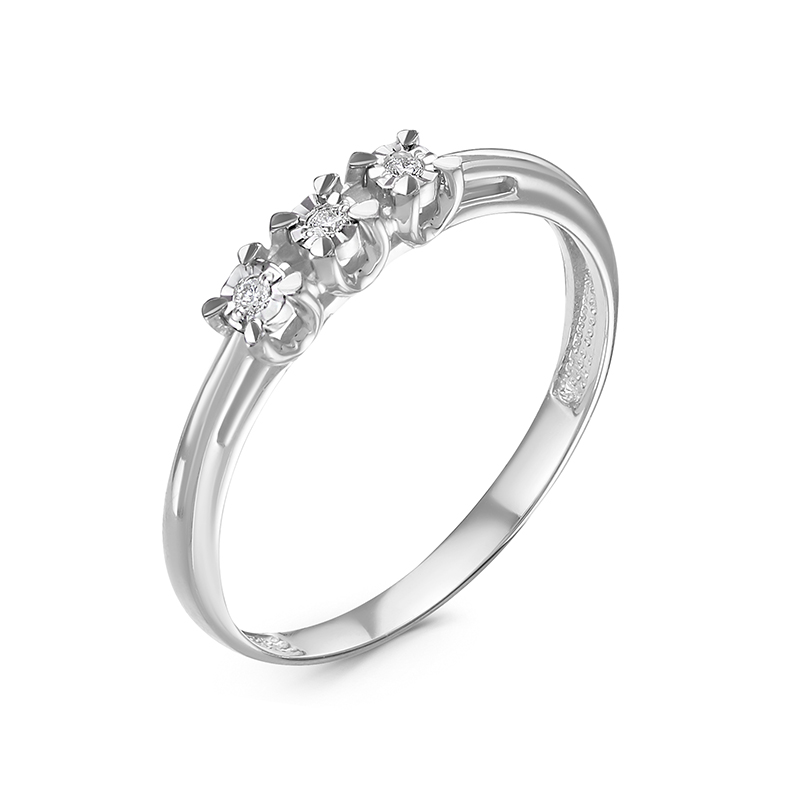 Кольцо из белого золота с бриллиантами