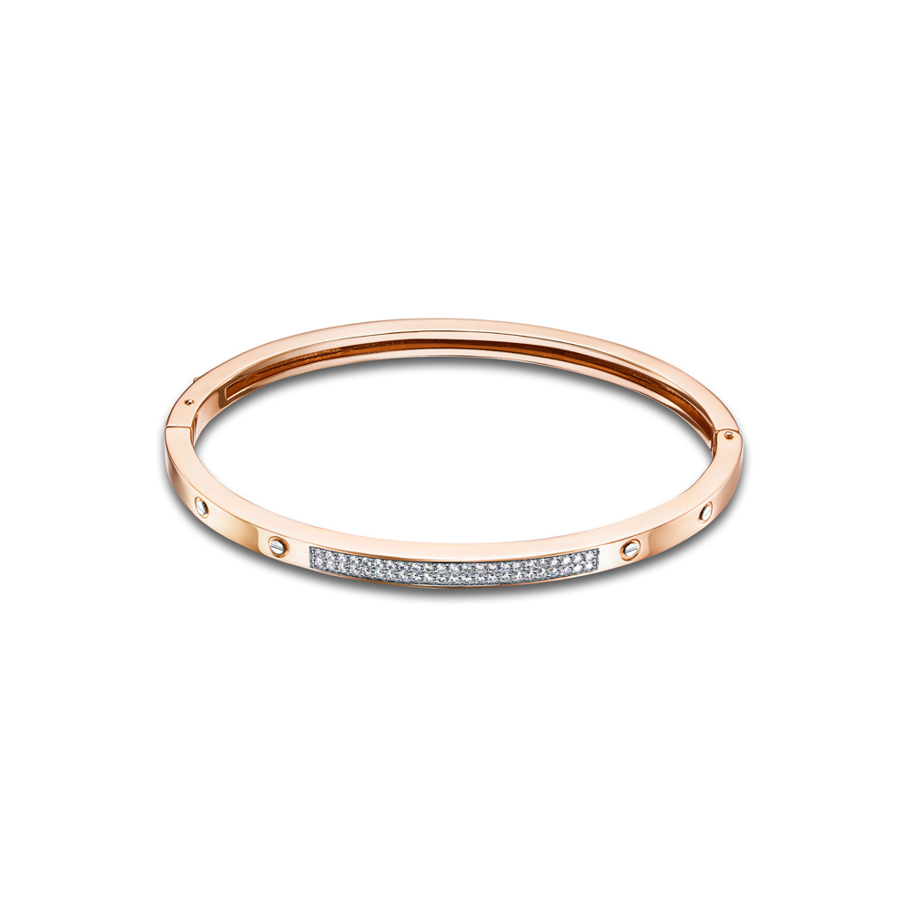 Браслет из красного золота с фианитами