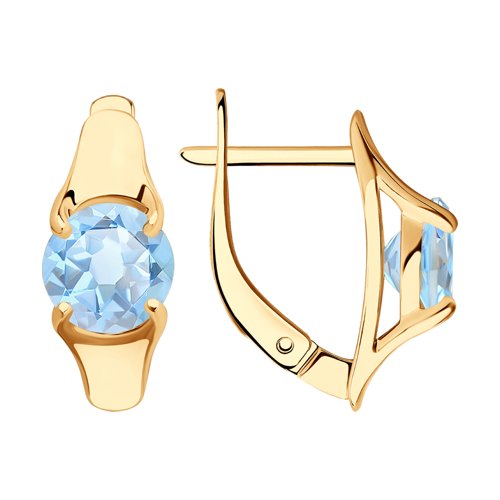 Серьги из красного золота с топазами