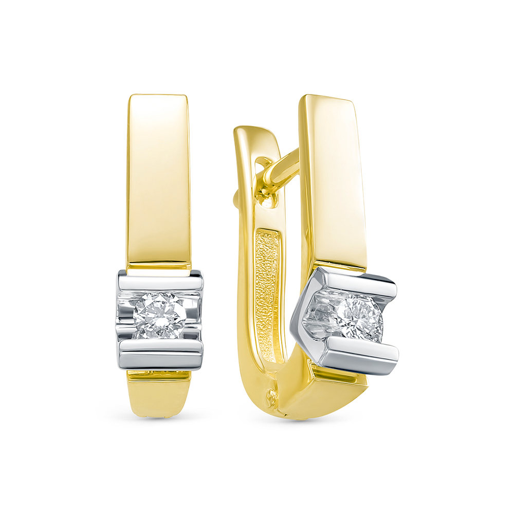 Серьги из желтого золота с бриллиантами