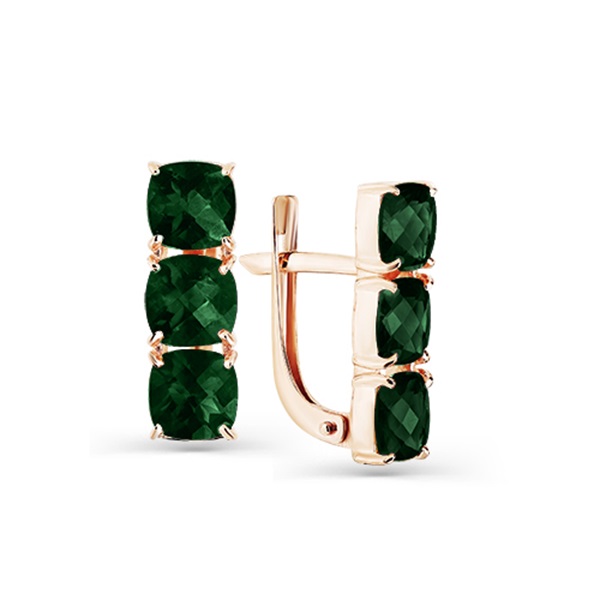 Серьги из золота с турмалином