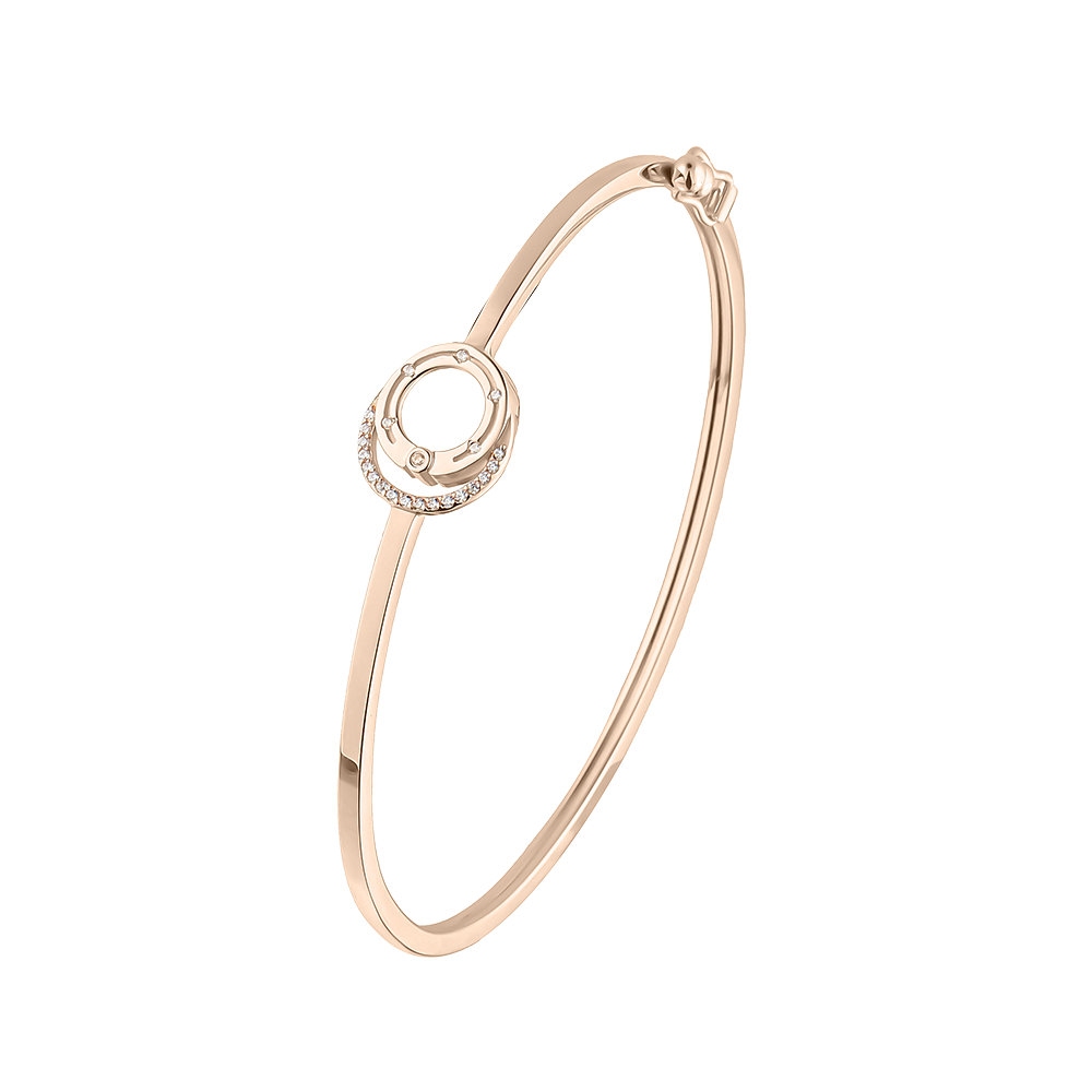 Браслет из красного золота с фианитами