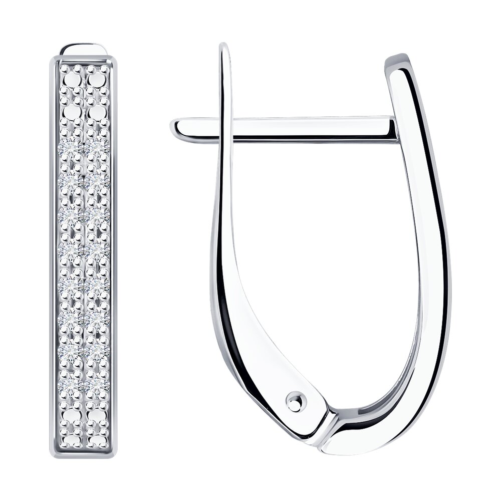 Серьги из белого золота с бриллиантами