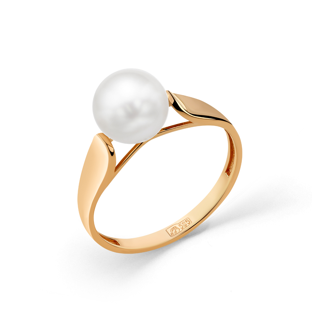 Кольцо из красного золота с жемчугом