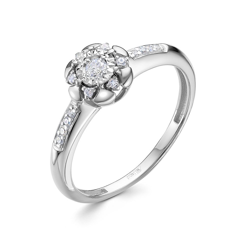 Кольцо из белого золота с бриллиантами