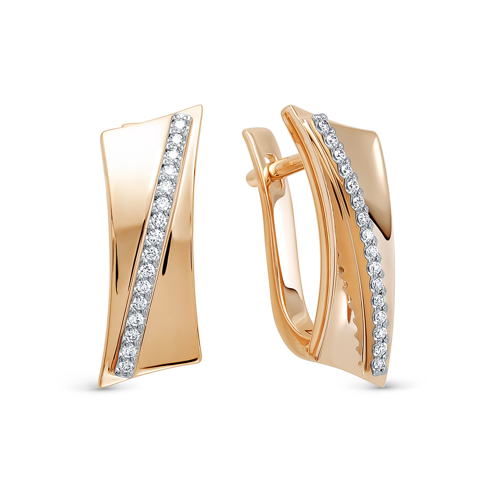 Серьги из красного золота с бриллиантами