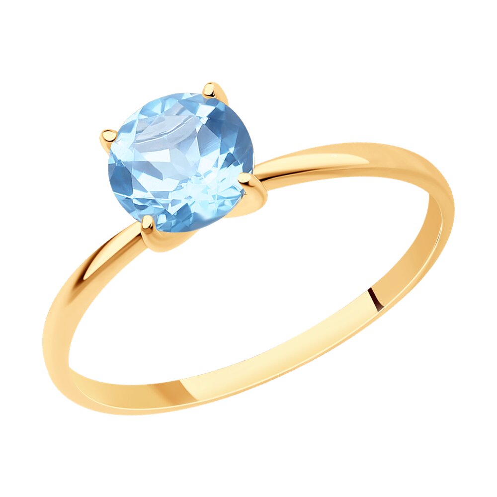 Кольцо из красного золота с топазом