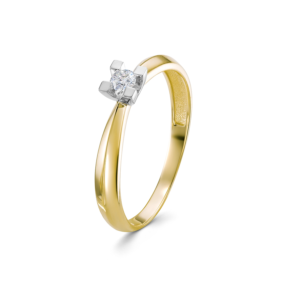 Кольцо из желтого золота с бриллиантом