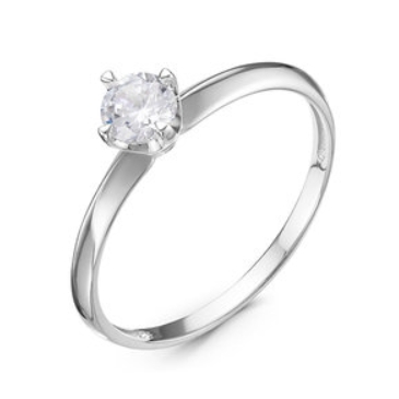 Кольцо из белого золота с фианитом