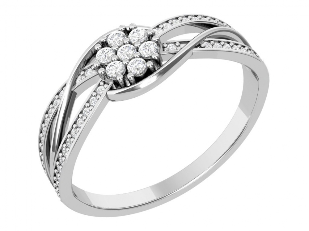 Кольцо из серебра с фианитами