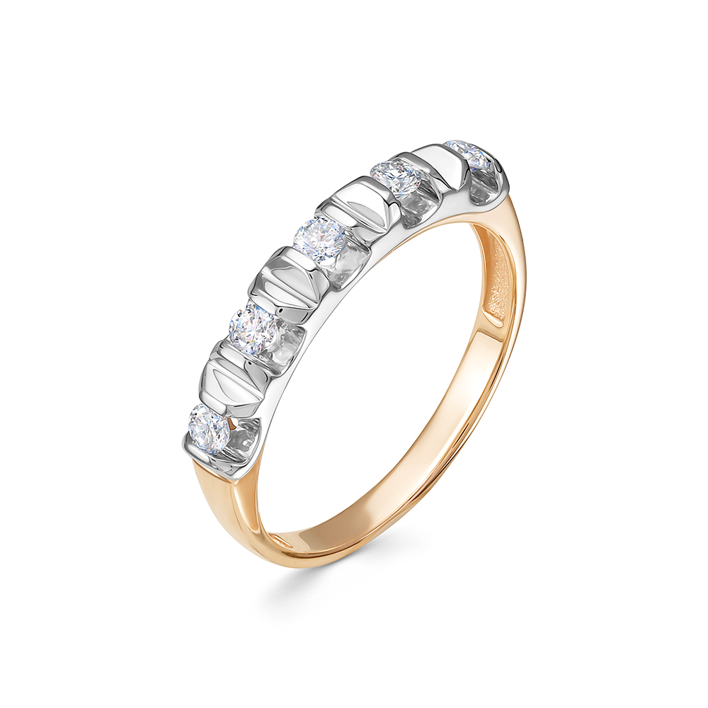 Кольцо из красного золота с бриллиантами