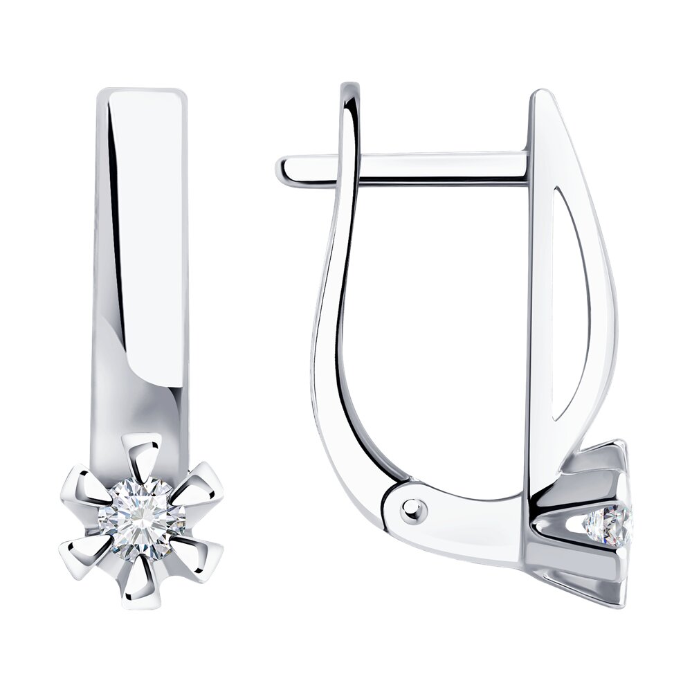 Серьги из белого золота с бриллиантами