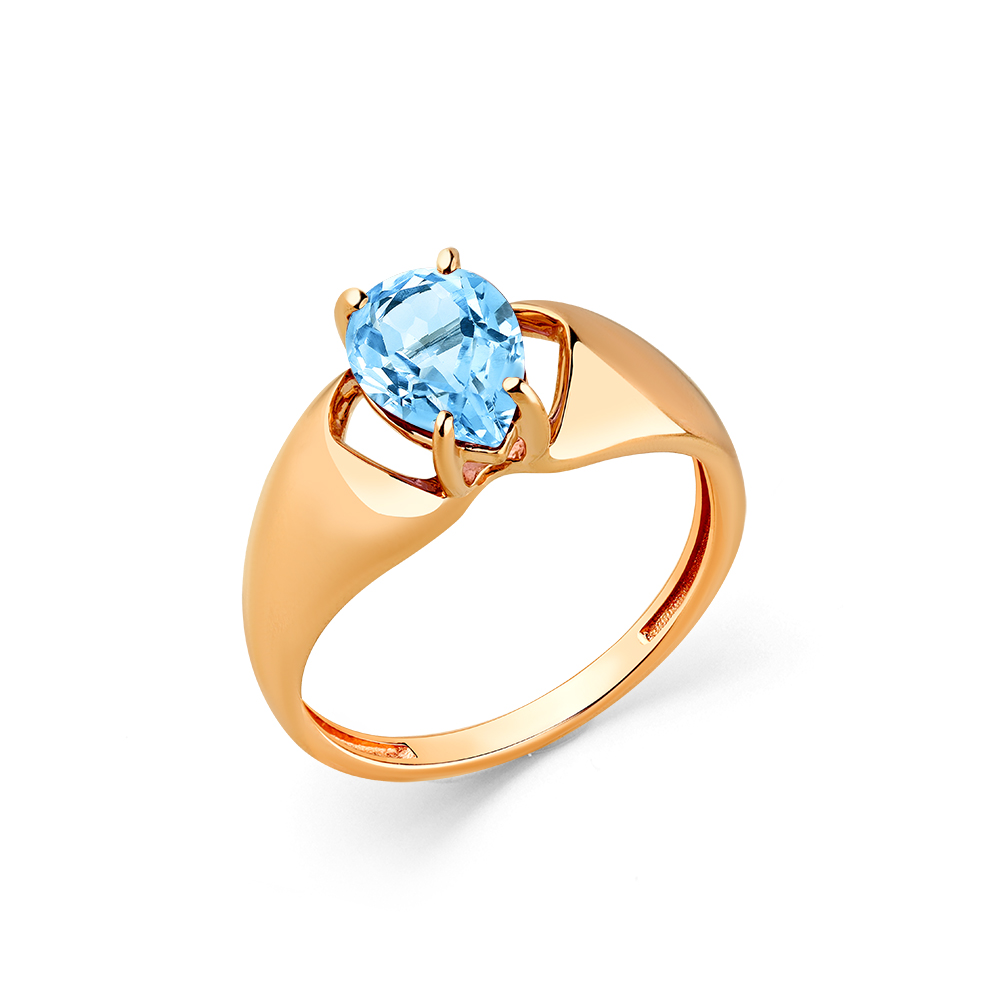 Кольцо из красного золота с топазом