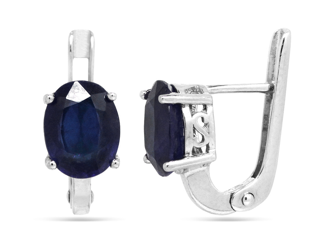 Серьги из серебра с корундами