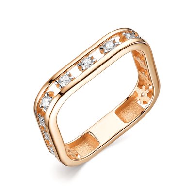 Кольцо из красного золота с фианитами