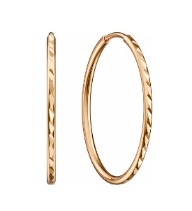 Серьги конго из красного золота