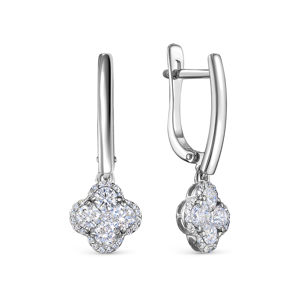 Серьги из белого золота с бриллиантами