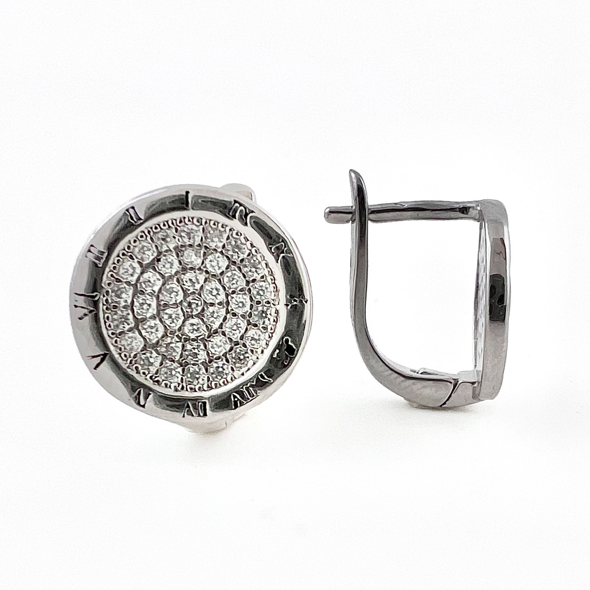 Серьги из серебра с цирконом