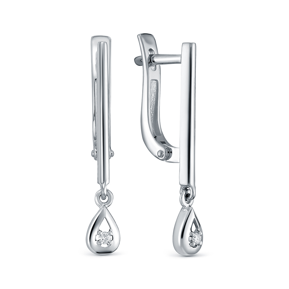 Серьги из белого золота с бриллиантами