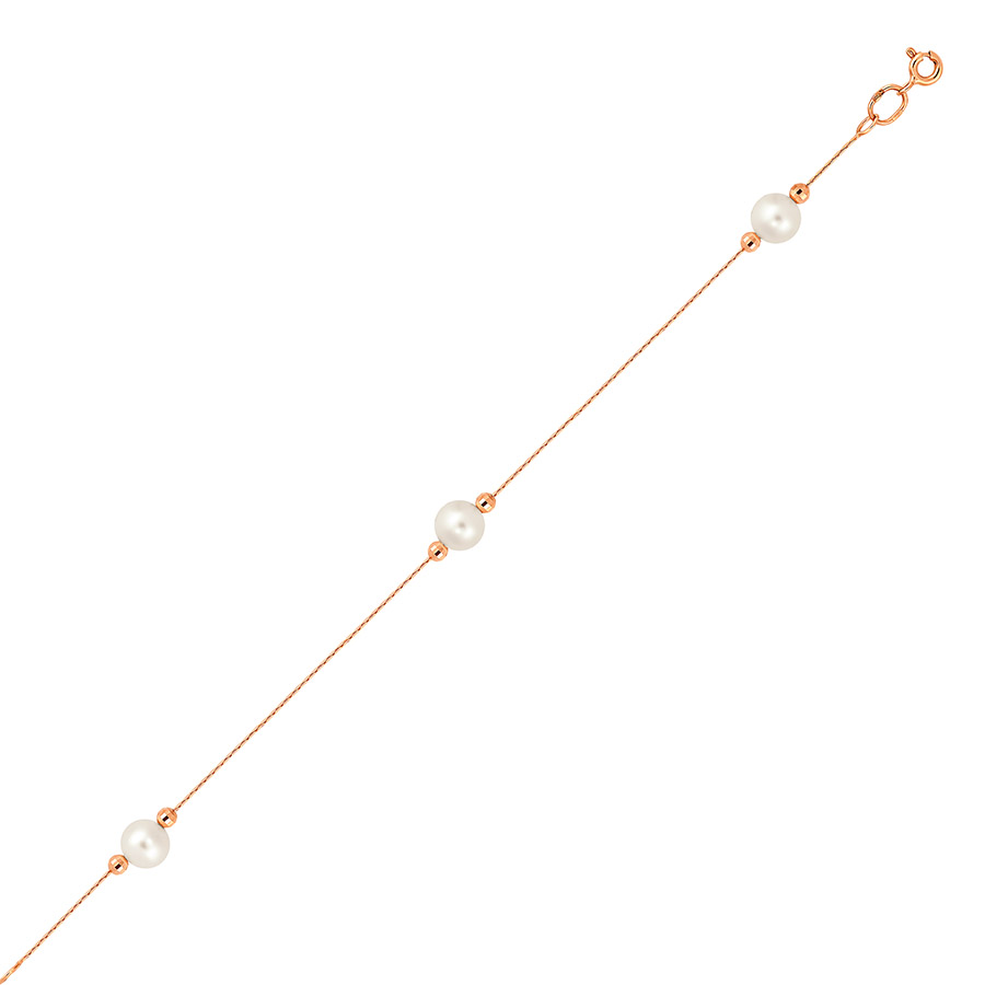 Браслет из красного золота с жемчугом