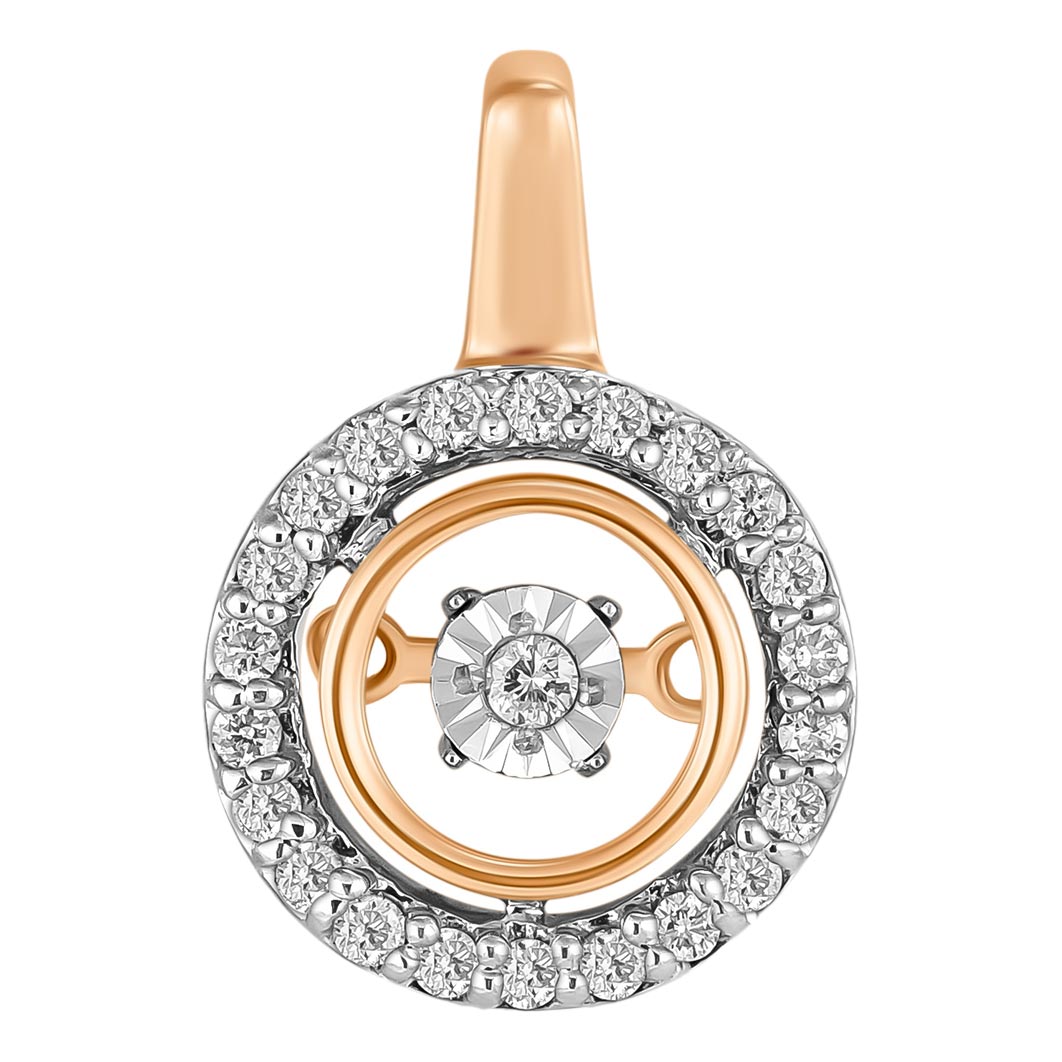 Подвеска из красного золота с бриллиантами